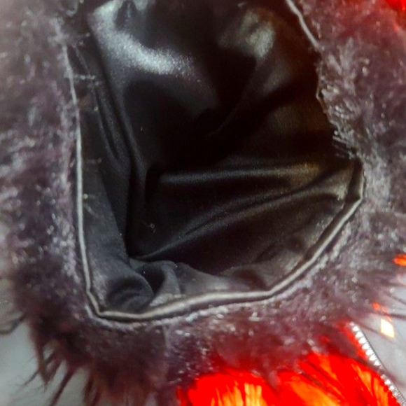 HARLEY QUINN *CUSTOM* Oversized Faux Fur Cosplay Rave Hoodie Jacket - Picture 6 of 7